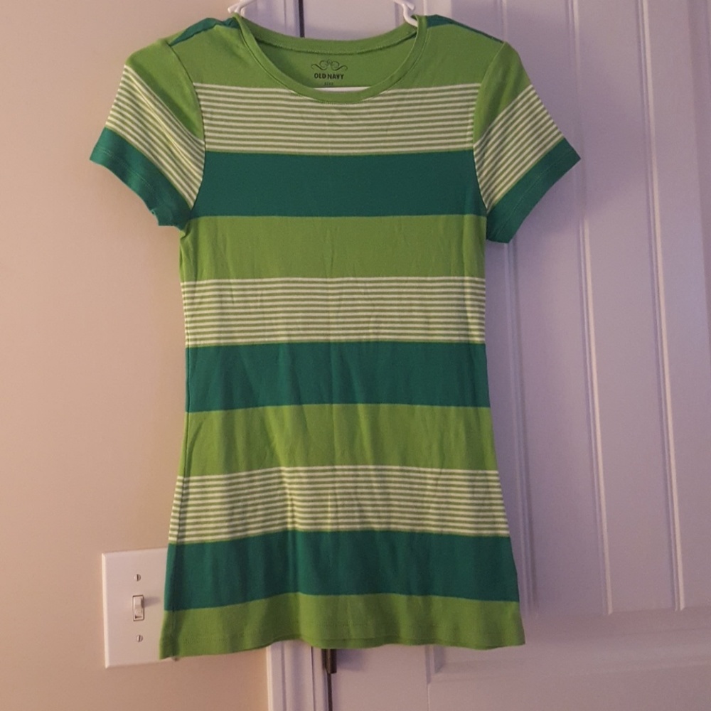 Green striped tee